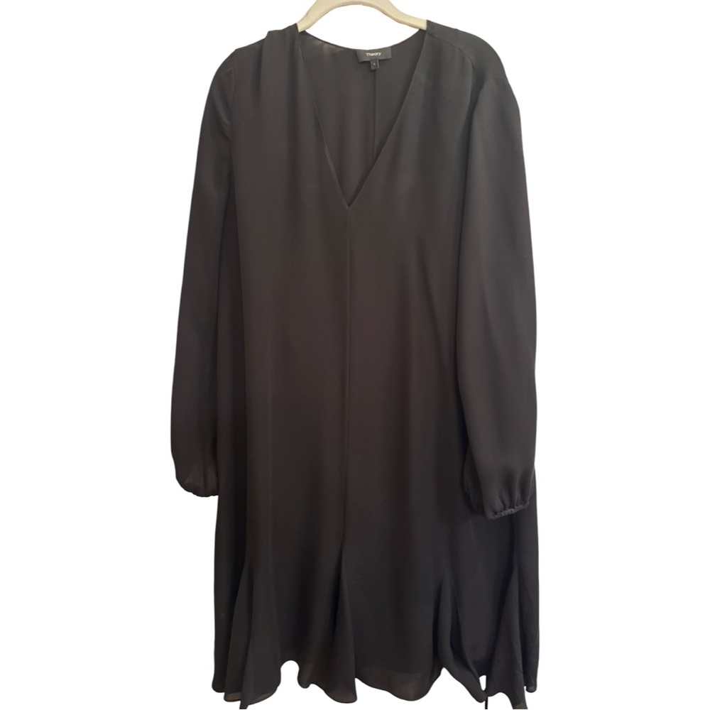THEORY Womens V Neck Godet Dr Solid Black Size L Silk Dress
K1102607 - Picture 6 of 9